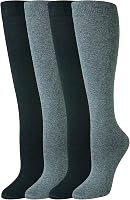 Amazon Essentials Women's Comfortable Cotton Knee-High Socks, 4-Pack – Soft, Durable Fit for Daily Wear