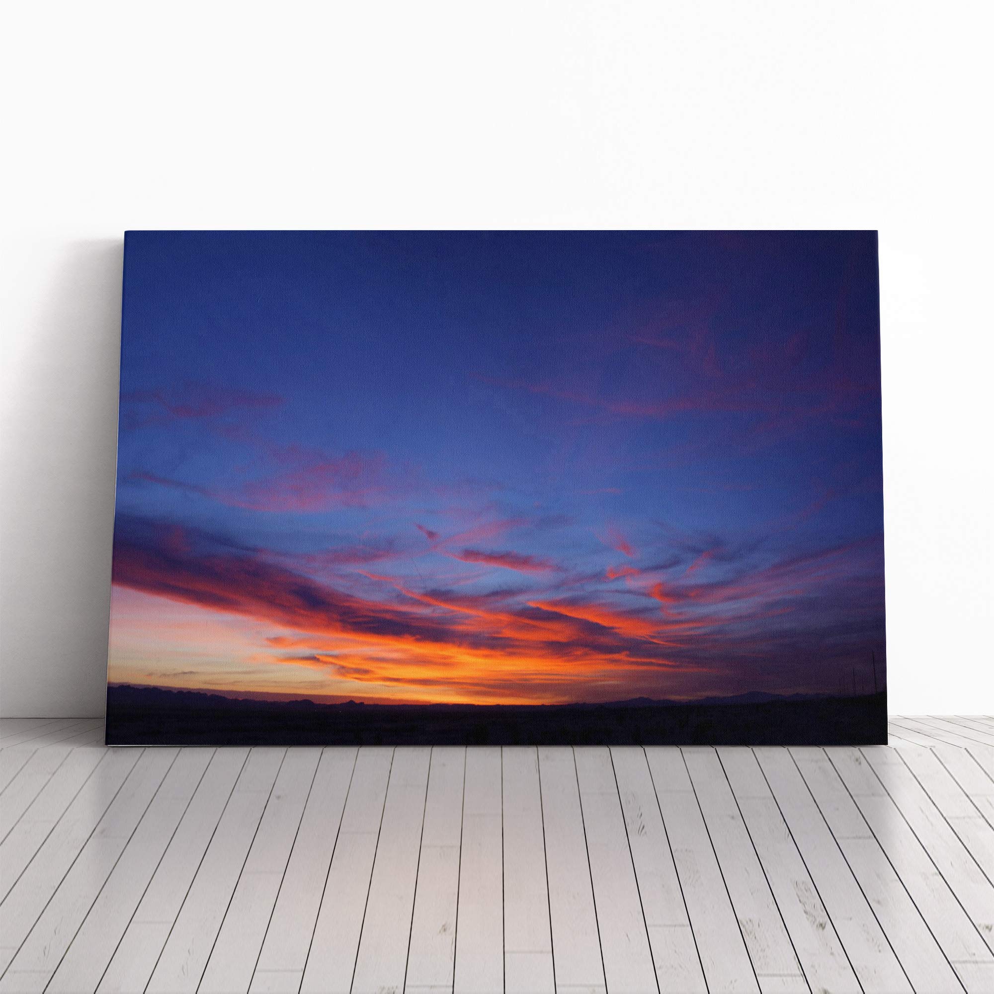 Landscape Arizona Sunset (3) Canvas Print | Gallery Wrapped 30mm Frame Wall Art | 24x16 inches | Ready to Hang | Modern Landscape Picture | Living Room Bedroom Lounge Office