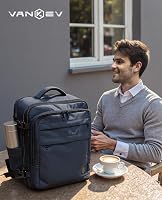 Rucsac de călătorie extensibil VANKEV pentru bagaj de mână Ryanair, EasyJet, Eurowings, Wizz Air, Albastru închis, 40x30x20-40x30x25, 24-30L, pentru laptop de 15,6" 6