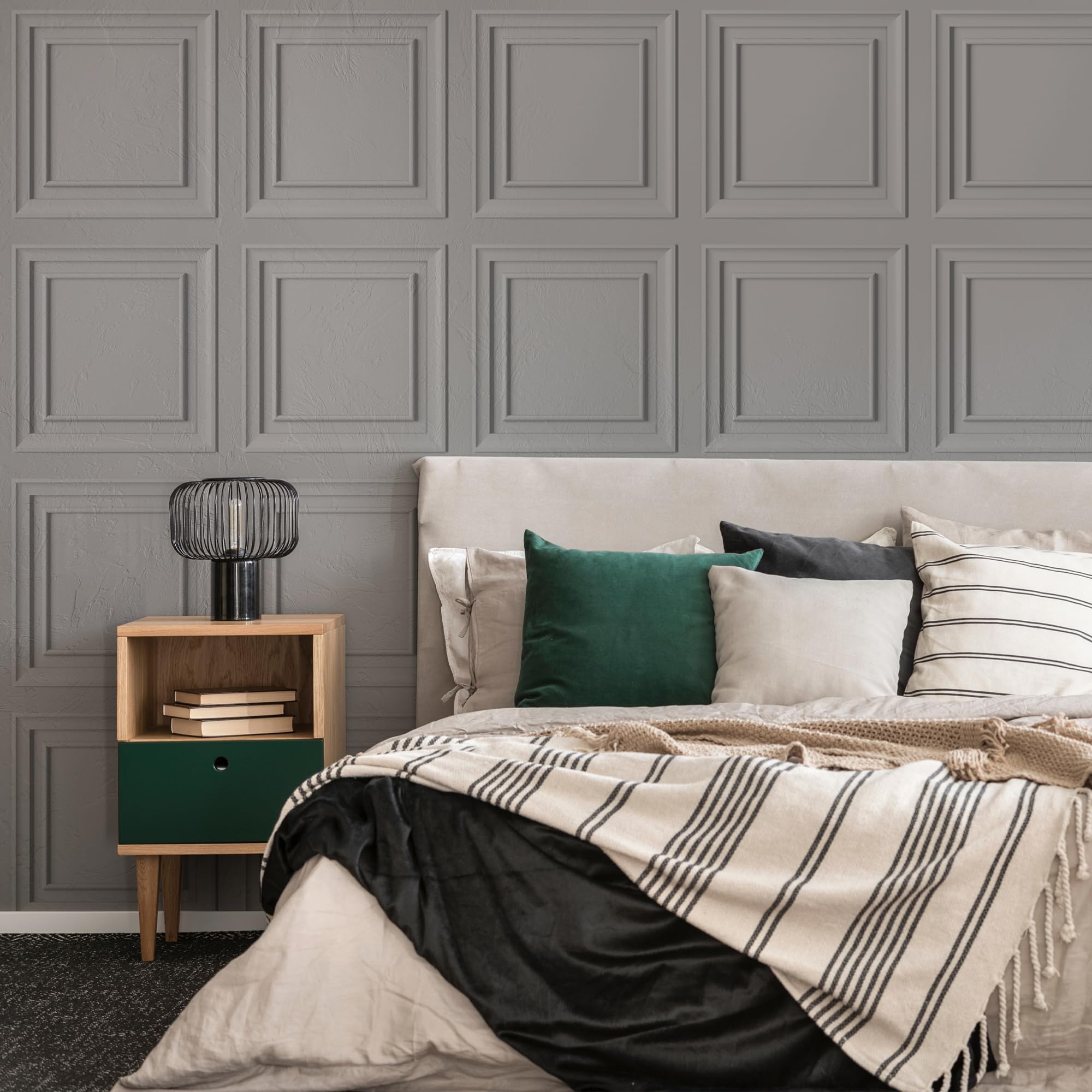 Fresco Wood Panel Wallpaper Grey