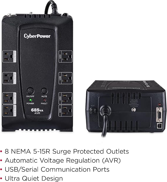 CyberPower CP685AVRG AVR UPS Battery Backup and Surge Protector