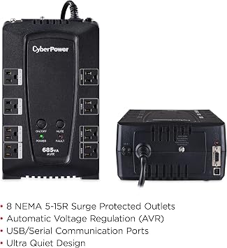 CyberPower CP685AVRG AVR UPS Battery Backup and Surge Protector