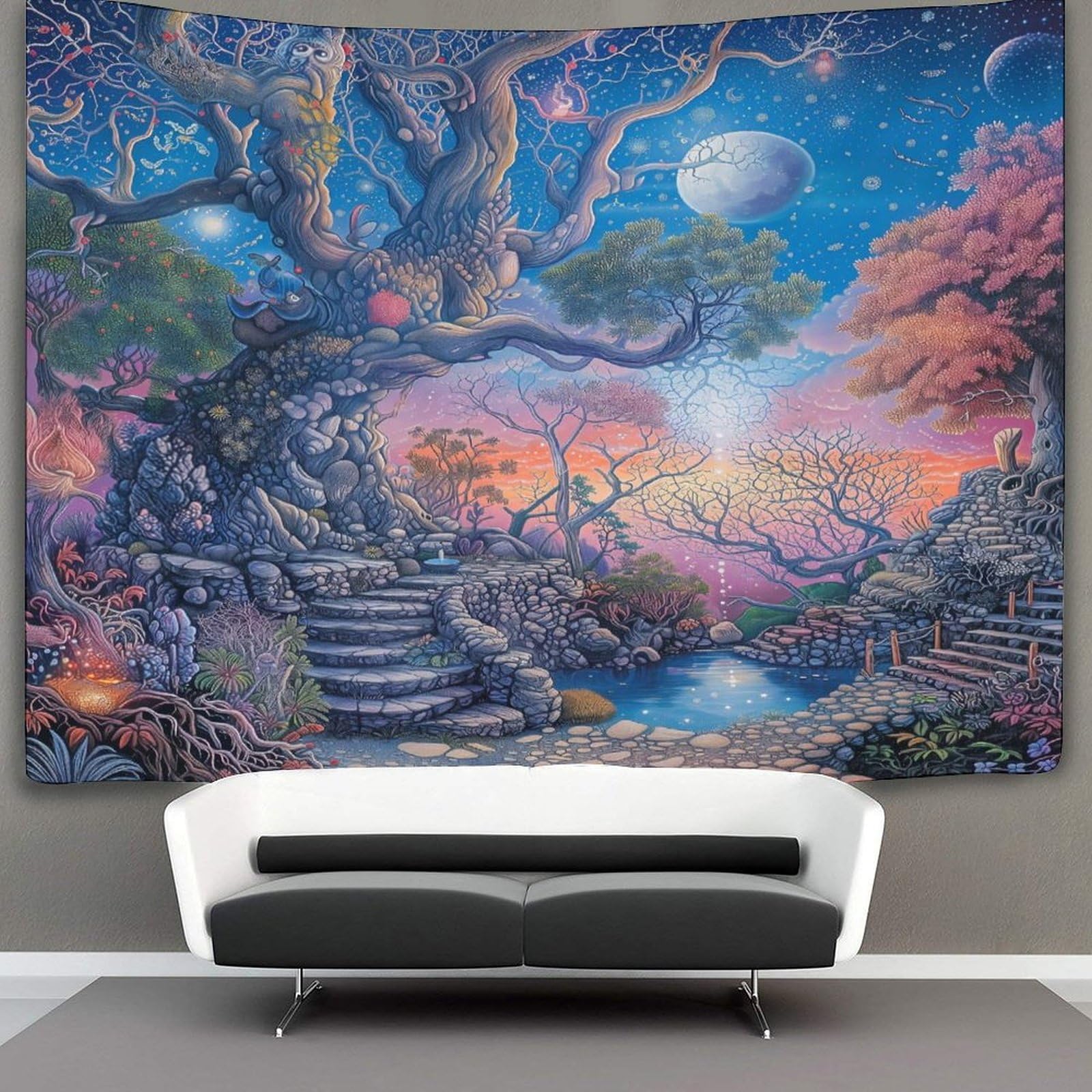 BOAHZCJEG L'arbre de vie 3D Effet Tapisserie Art Mural Tapisserie Murales Tapisserie Murale Tissu Pour La Chambre À Coucher Le Salon Le Dortoir