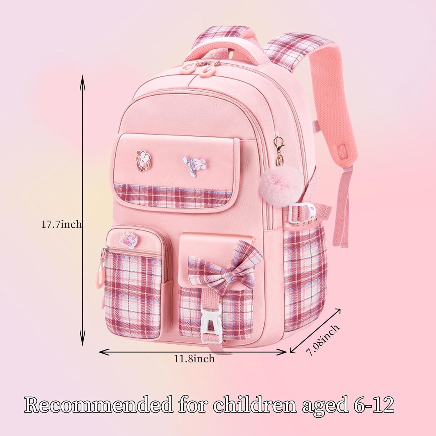 Girls Backpack Kids Backpack for Girls School Kawaii Bookbag Book Bag for Elementary Primary School - Image 2