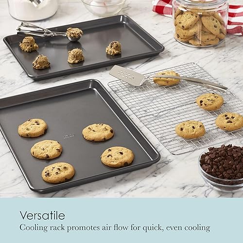Miniatura 2 de Chicago Metallic juego de fuentes para horno poco profundas para galletas antiadherentes profesionales con charola para cocina de 17 in x 1225 in