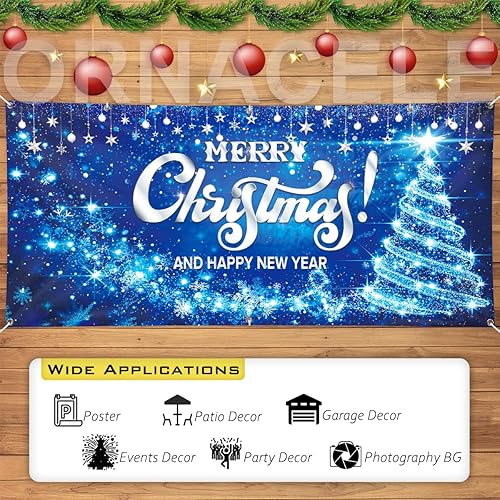 Miniatura 10 de Cartel de Navidad para puerta de garaje, 13 x 6 pies, cubierta de garaje de Feliz Navidad, decoración de fondo de fiesta de Navidad para fotografía,