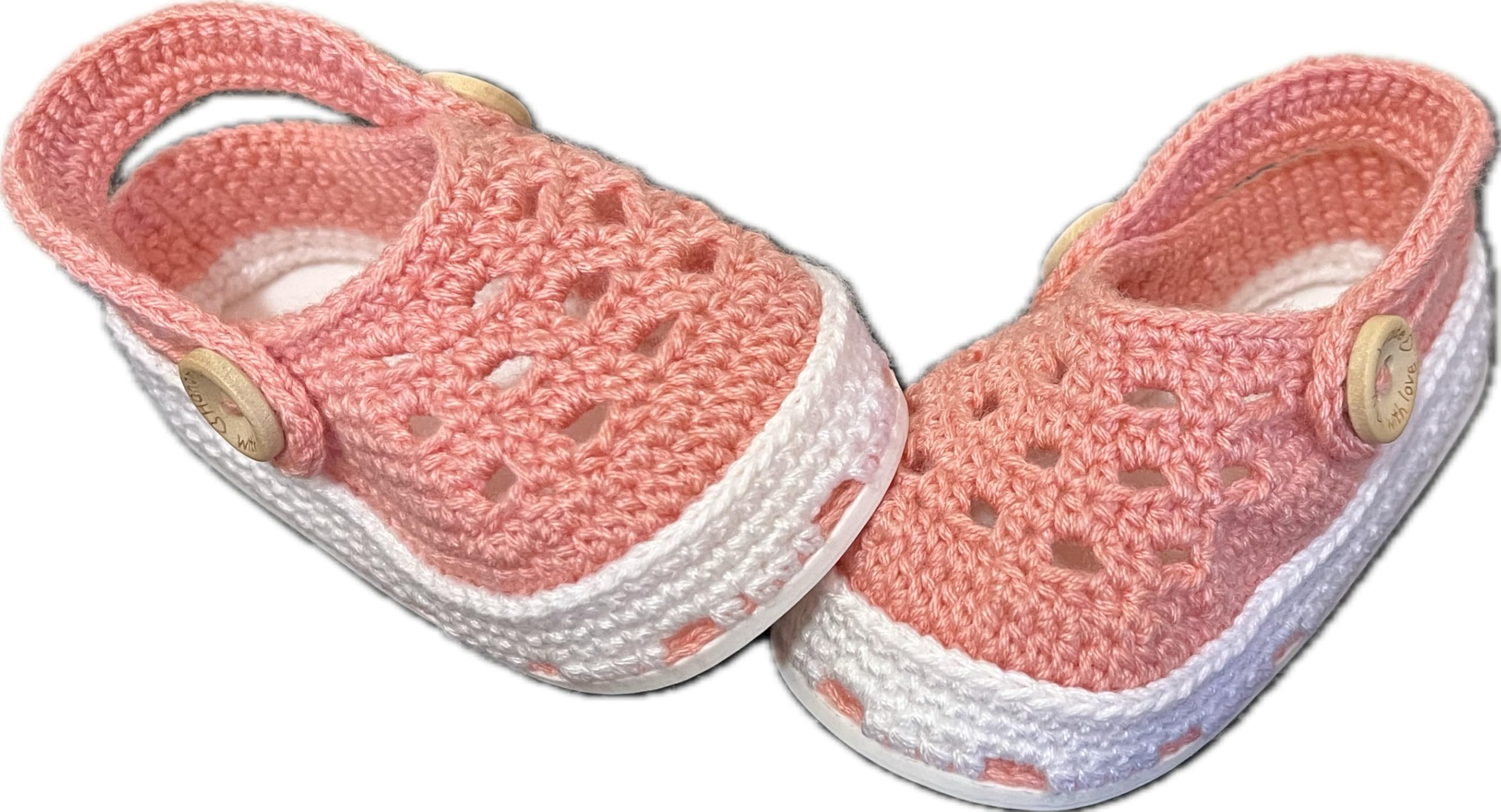 Bambini Zoccoli e Sabot Pantofole Unisex. Stivaletti per neonata realizzate all'uncinetto o all'uncinetto. Stivaletti con bottone e rifinitura, disponibili in tutte le taglie bimbo da 0 a 12 mesi