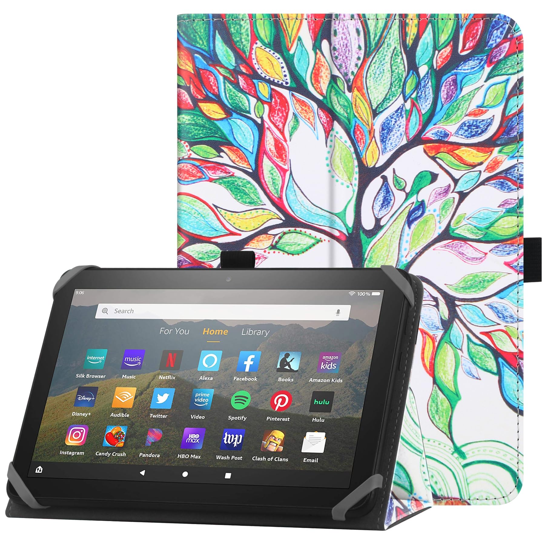 Hianjoo Custodia In Pelle Per Fire HD 8 2024/2022/2020 – Cover Sottile Con Supporto Regolabile, 2 Angolazioni, Nero - 4