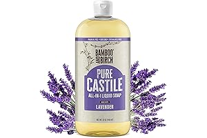 Certified Castile Soap Liquid Organic in Lavender Scent for Sensitive Skin
