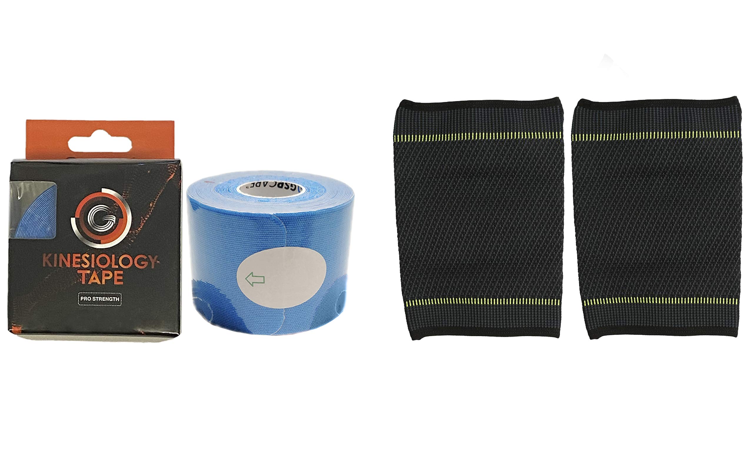 Thigh Compression Sleeve, Thigh Compression Support, Quad Compression Sleeve, Groin Strain Support, Multiple Sizes, With FREE Blue Kinesiology Tape (5cm x 5m)