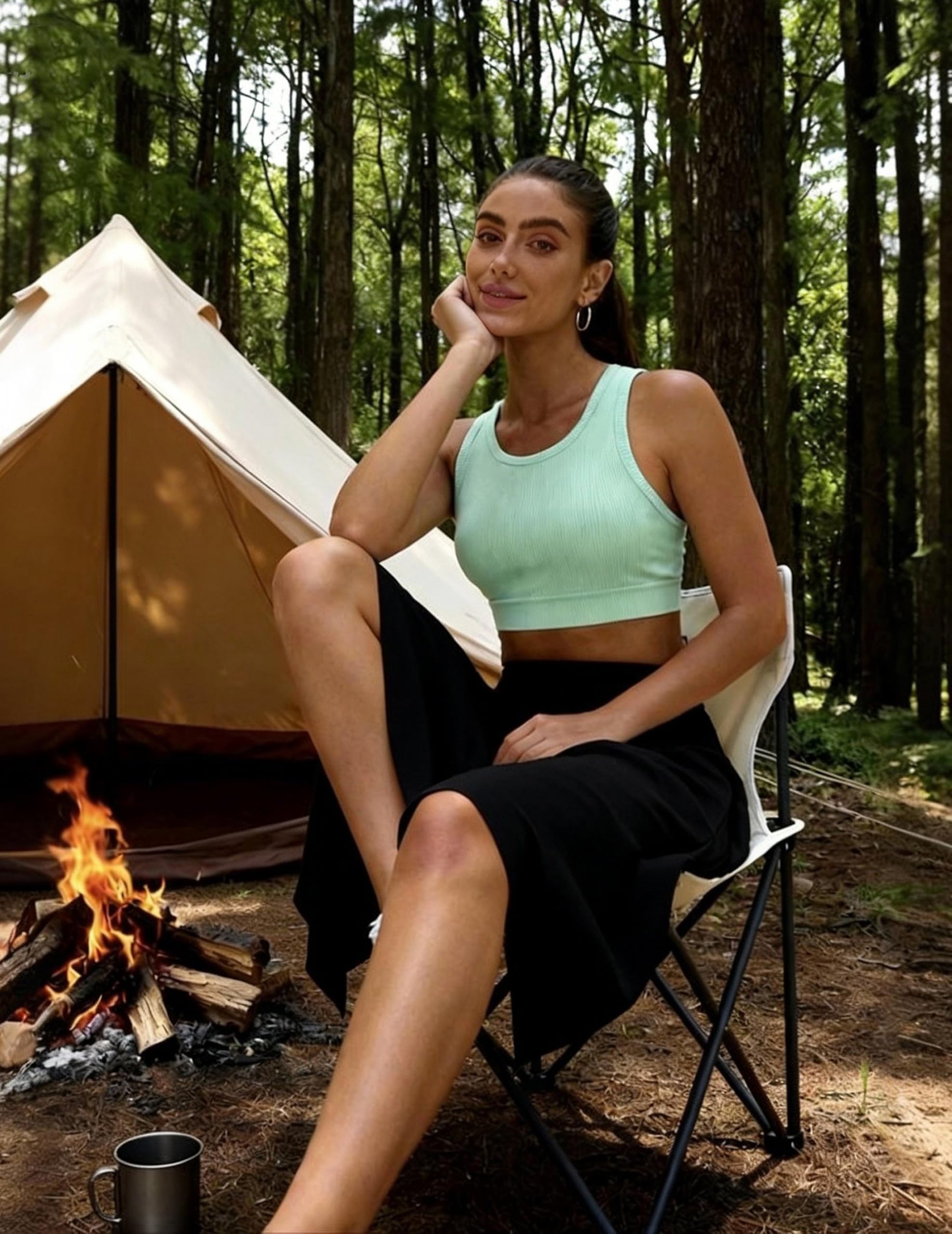 Knielange Skorts für Damen mit Taschen, hohe Taille, athletische Skorts, bescheidene Midi-Röcke, Übergröße