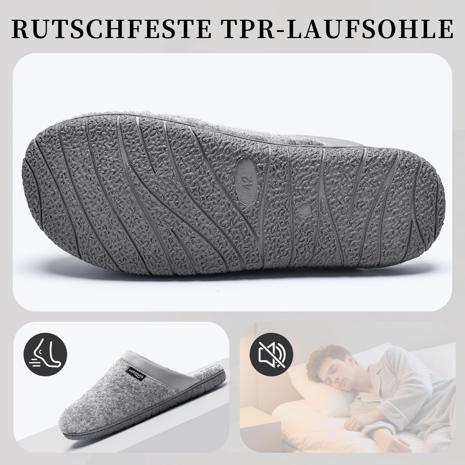 WateLves Ciabatte Uomo Pantofole Feltro Invernali Memory Foam Antiscivolo Caldo Scarpe Da Casa