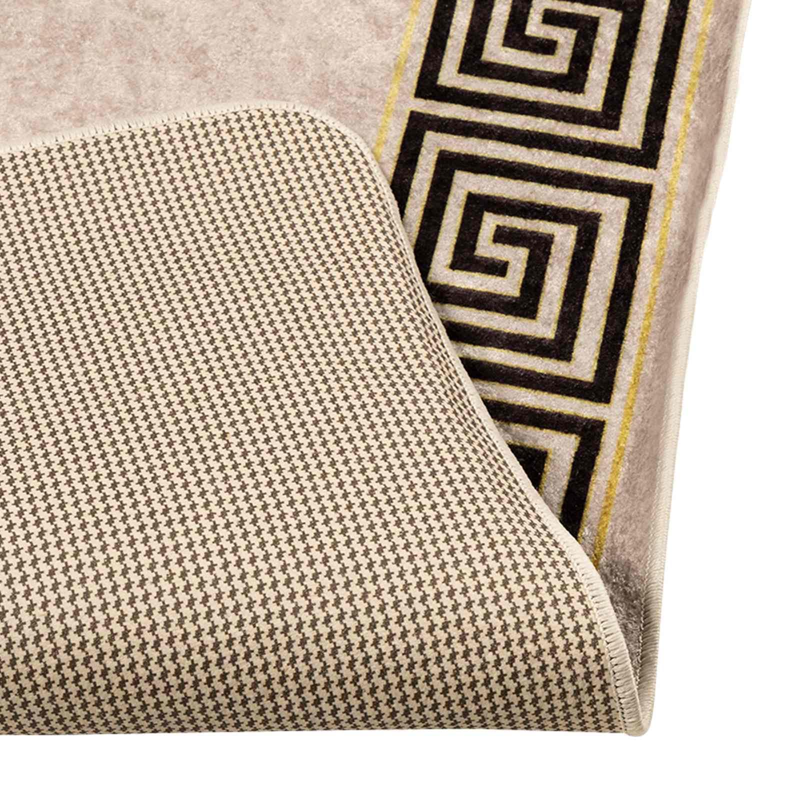 Marsa Tapis de sol - Noir - 50 x 100 cm - Polyester - PVC - Antidérapant - Lavable - Moderne - Pour salon et chambre à coucher