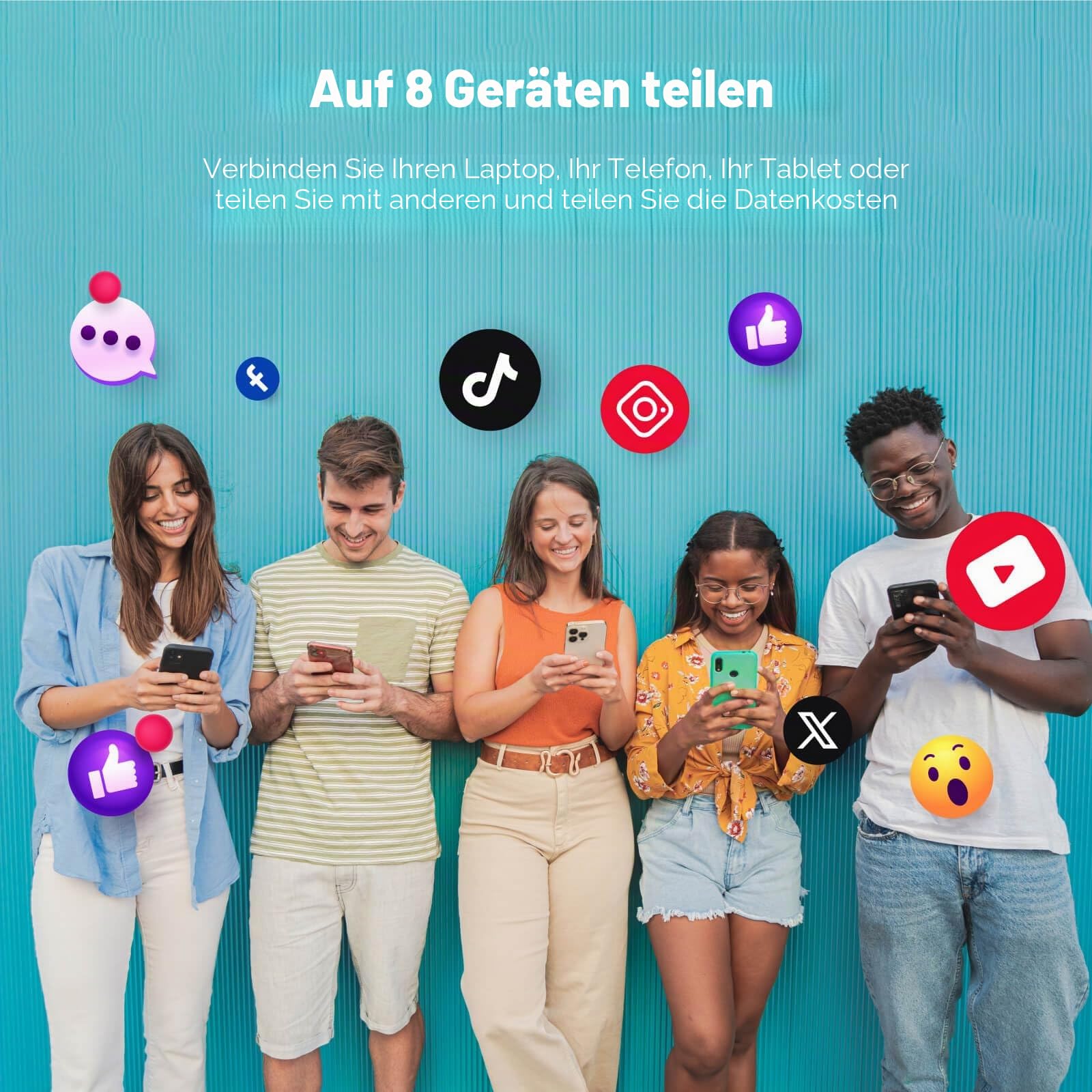 GlocalMe UPP 4G Mobiler WLAN Router, Keine SIM-Karte nötig, Keine Roaminggebühren, MiFi Geräte mit 1GB globalen Daten,Tragbarer WLAN-Router mit nur 113g (Blau)