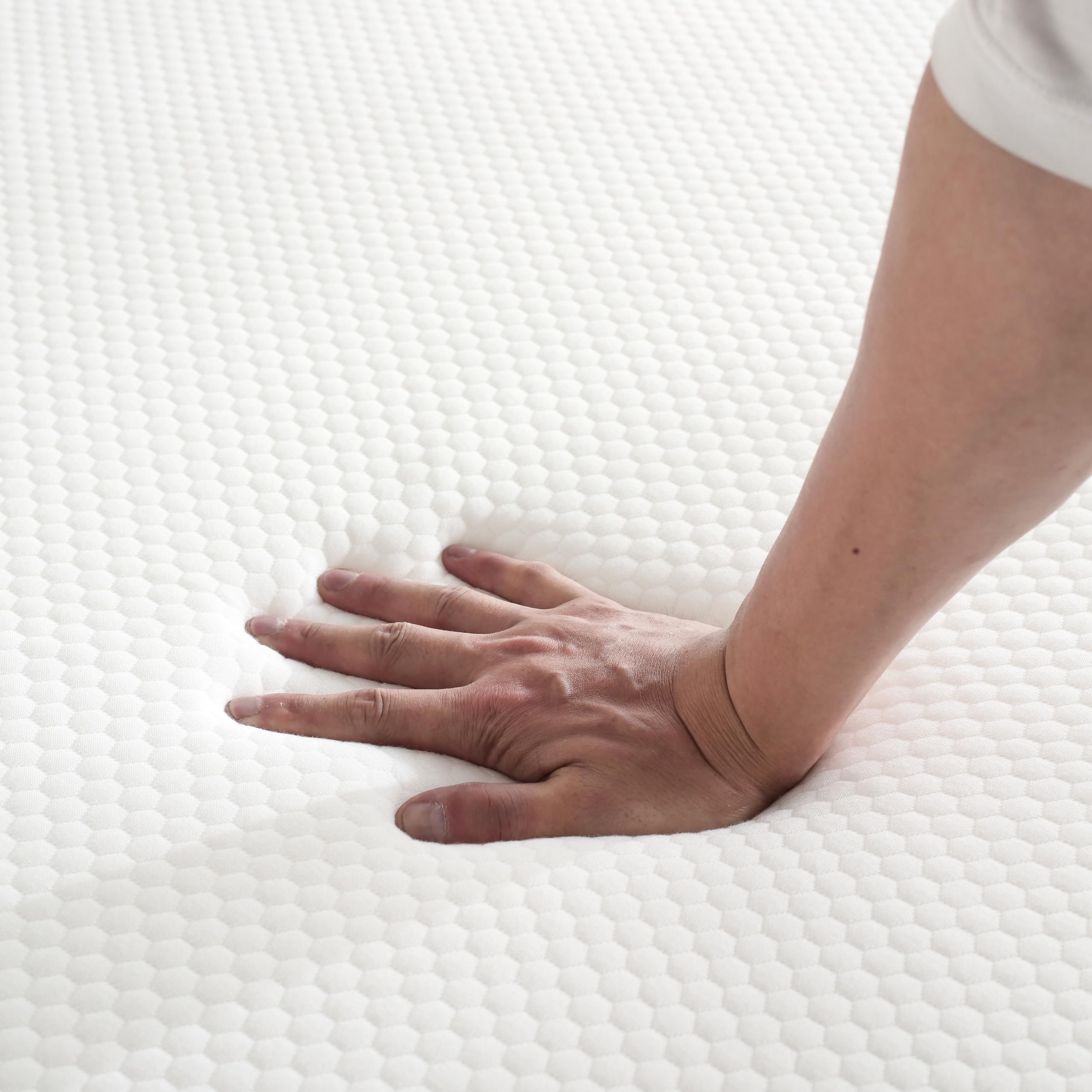 Gwydre Colchón de espuma viscoelástica de 3 pulgadas, colchón de espuma viscoelástica ventilada de alta densidad, con funda extraíble y lavable (Queen)