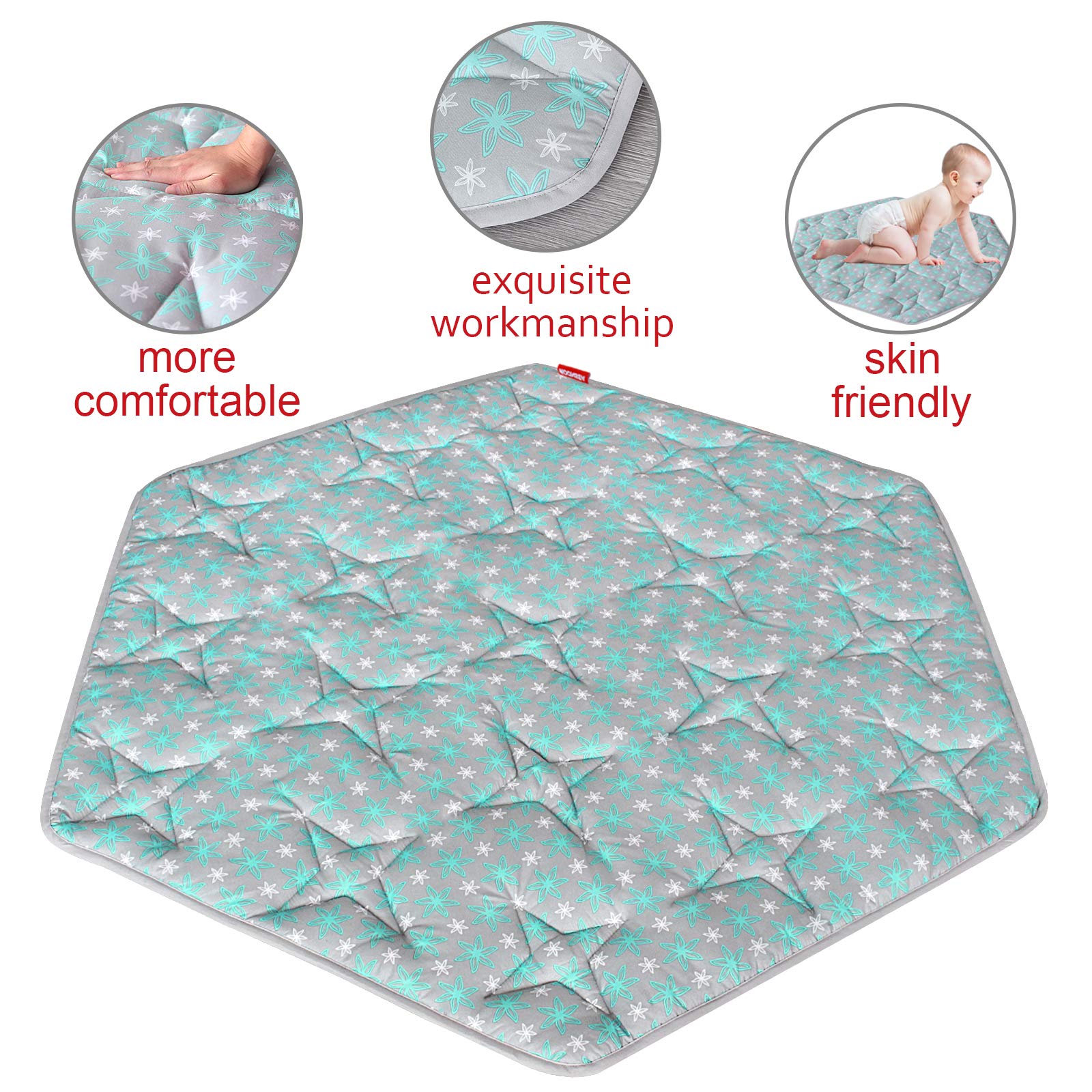 Buy Hexagon Playpen Mat, Non Slip Baby Playmat Kids Tent Mat for Regalo