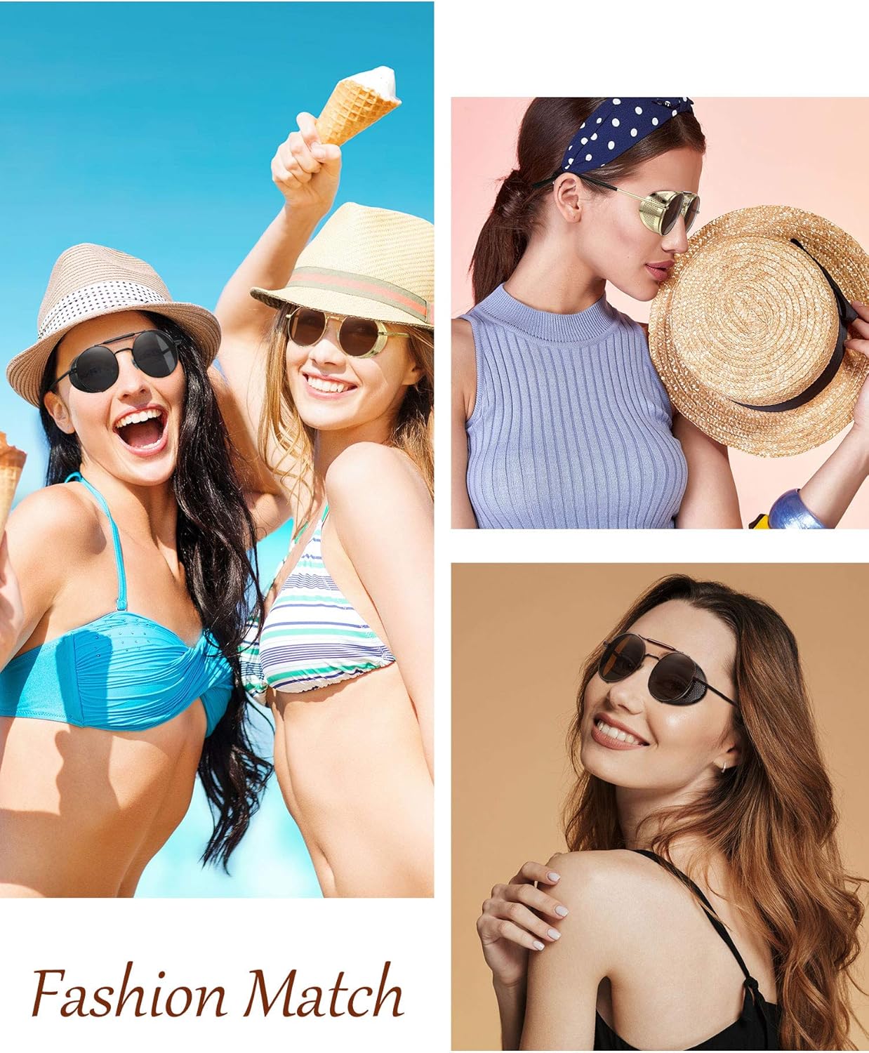 4 Pairs Steampunk Sunglasses Retro Gothic Sunglasses Unisex Vintage Glasses - Image 7