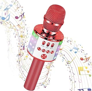 Kussla Microphone for Kids Adults Wireless Microphones, Karaoke Microphones Bluetooth Microphone HI-FI Sound, Karaoke Mic Speaker Singing Machine Home KTV Compatible App Android IOS