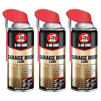 3-IN-ONE Professional Garage Door Lubricant Smart Straw Spray, 11 Ounce 3 Pack