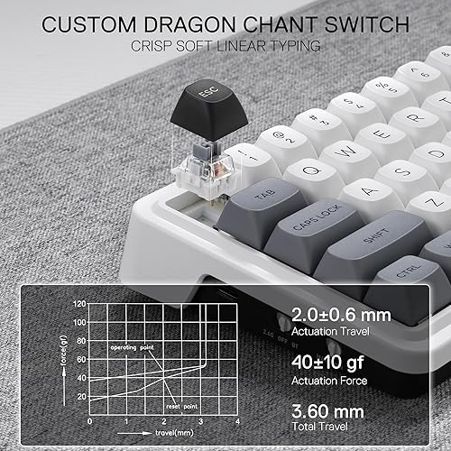 Miniatura 5 de Redragon K722 PRO Teclado inalámbrico 60% RGB para juegos, teclado mecánico compacto de intercambio en caliente de 61 teclas con enchufe Free-Mod,
