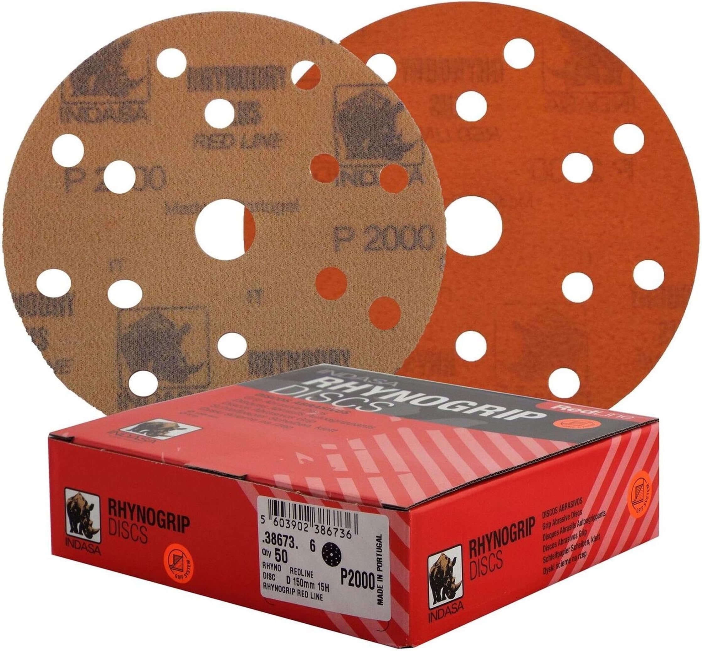 Redline 6" 150mm Sanding Discs Grit:P2000 Quantity:50 15 Hole Dry Application Only Suitable for Heavy Duty Sanding/Sanding Preparation/Fine Sanding/Sanding for Blending/Micro-Finishing