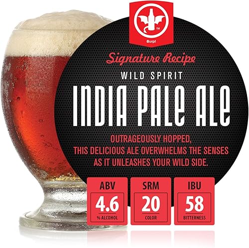 BrewDemon Kit de recetas de cerveza Wild Spirit IPA de 2 galones Hace un lote de cerveza artesanal hecha a mano con 4.6% ABV