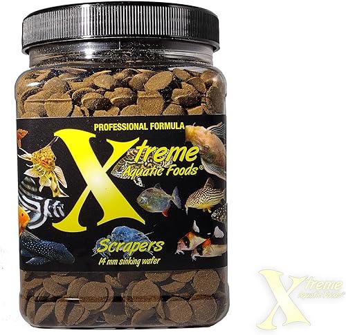 Vista 26 de Xtreme Scrapers Wafers - Alimento para peces de alta calidad de 0.551 in de rápida absorción – Rico en nutrientes y celulosa, ideal para comederos