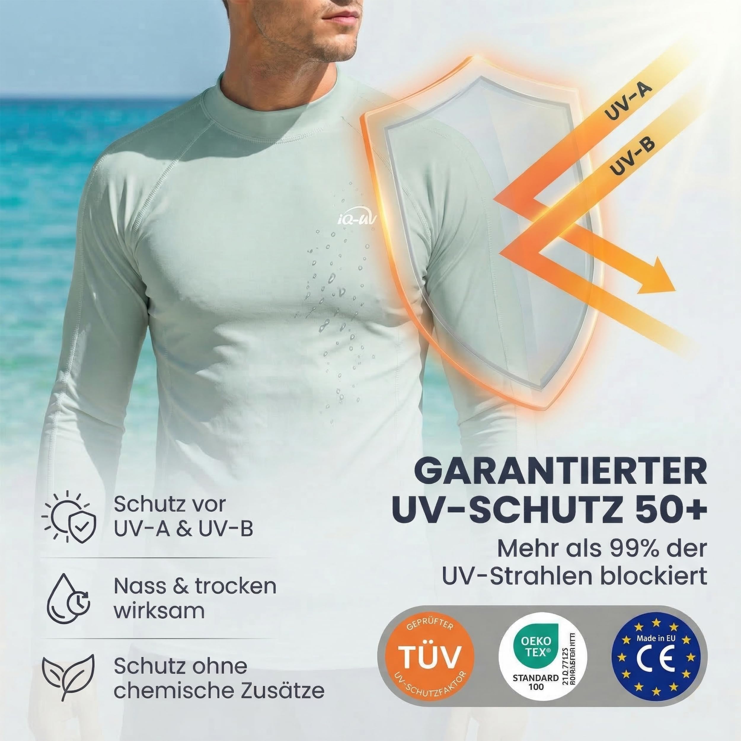 iQ-Company Herren UV Kleidung 300 Shirt Loose Fit Long Sleeve