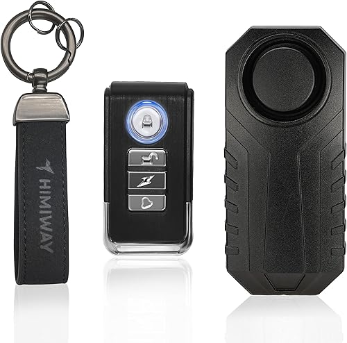 Himiway Bocina de alarma para bicicleta con control remoto IP65, impermeable, antirrobo, alarma de bicicleta, sensor de movimiento de vibración de