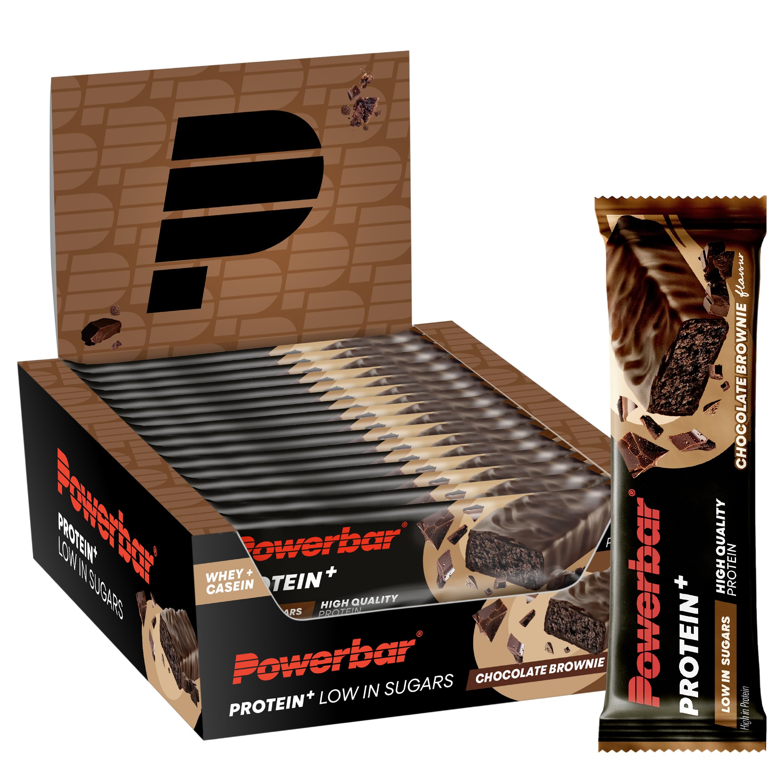 Powerbar - Protein Plus - Low Sugar - Chocolate Brownie - 16x35g - High Protein Low Sugar Riegel