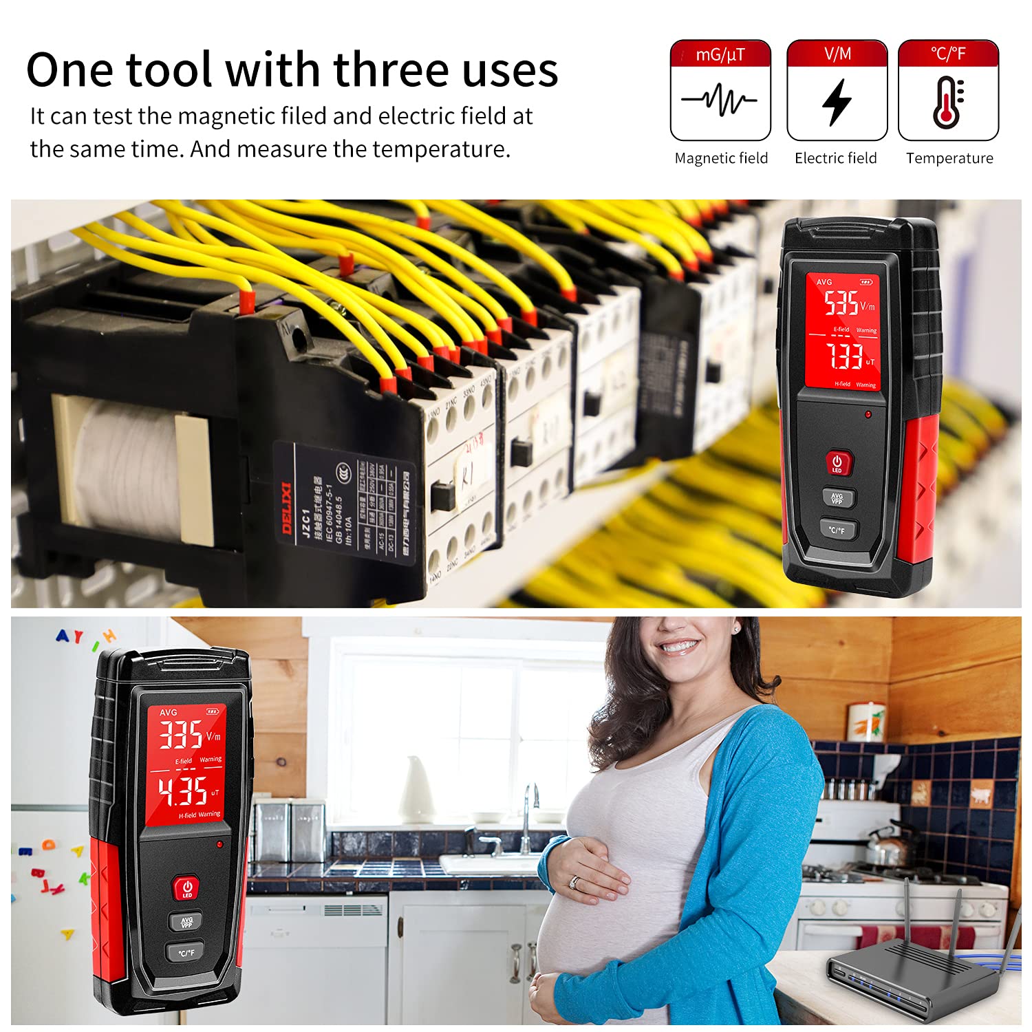 Buy EMF Tester, Radiation Detector, Rechargeable