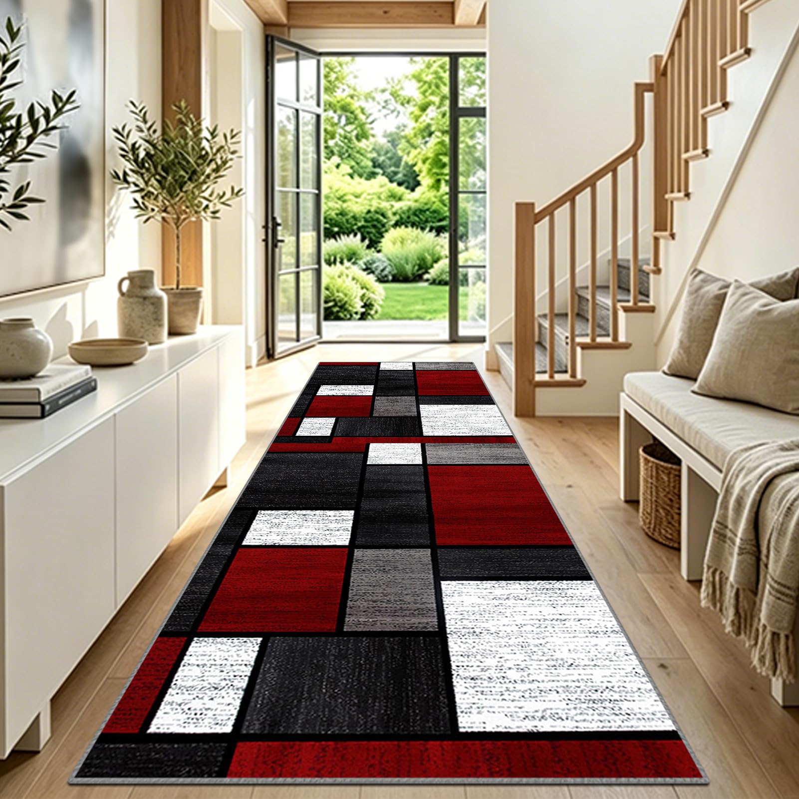 Alfombras para áreas de paso estrechas como escaleras y dormitorio con base antideslizante