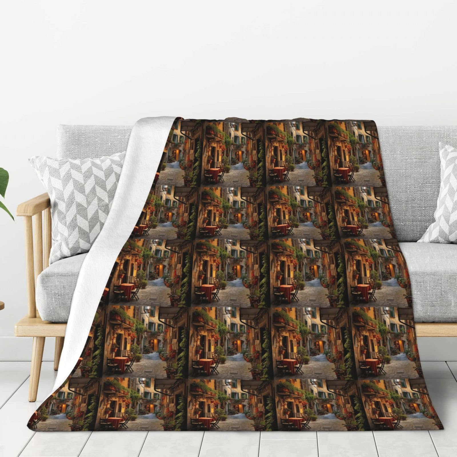Grande couverture douce et épaisse grand lit avec motif imprimé italien