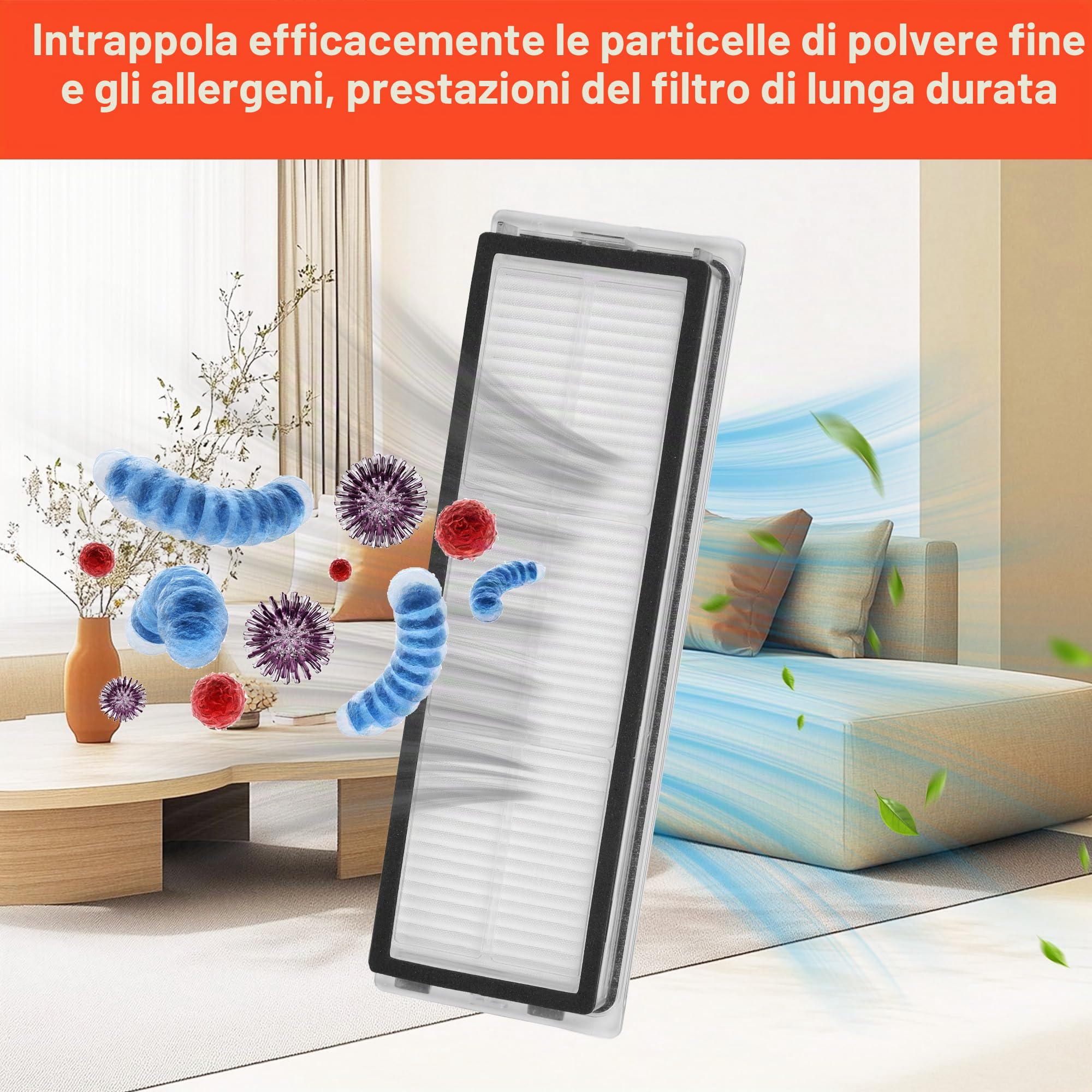18Accessori per Xiaomi X20+/X10+, 1xspazzola principale, 4x panni per il lavaggio, 4x sacchetti per la polvere, 4 xspazzole laterali, 4x filtri HEPA, 1x spazzola per la pulizia