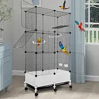 Gaiola para Calopsita, 136 * 71 * 35 cm, Gaiola de Pássaro Grande com Caixa de Comida e Poste, Gaiola de Pássaro Grandeviveiro para Calopsita, Gaiola Papagaio