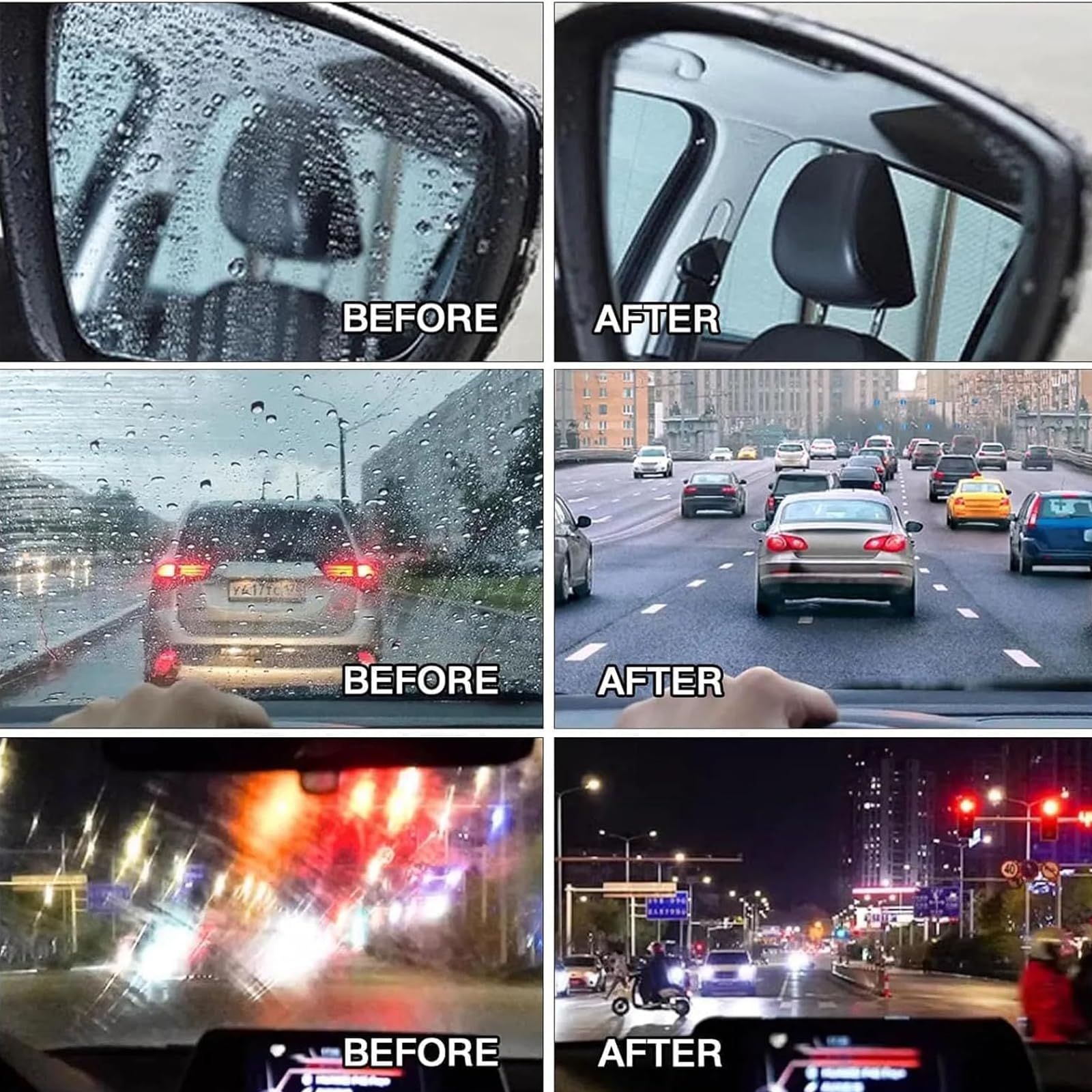 Nettoyant pour pare-brise, (1 pièce, Hydrophobe) 2024 Nouveau nettoyant pour pare-brise hydrophobe Le revêtement de pare-brise améliore la visibilité lors de la conduite par temps de pluie