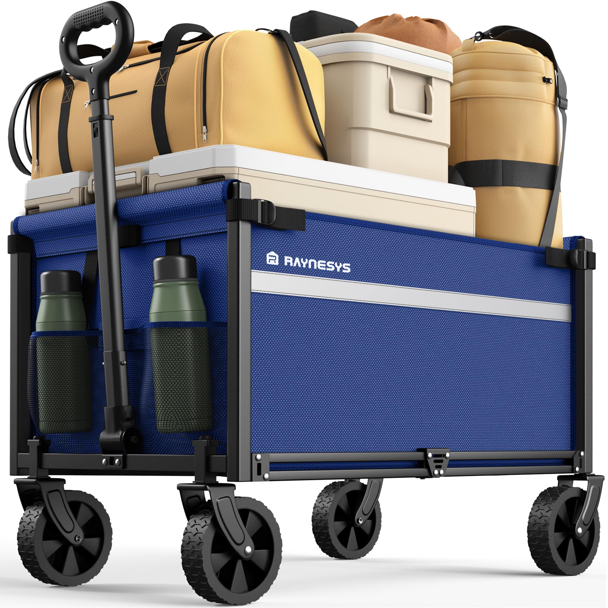 Collapsible Wagon Cart with Wheels, 330LBS for Grocery Shopping Camping