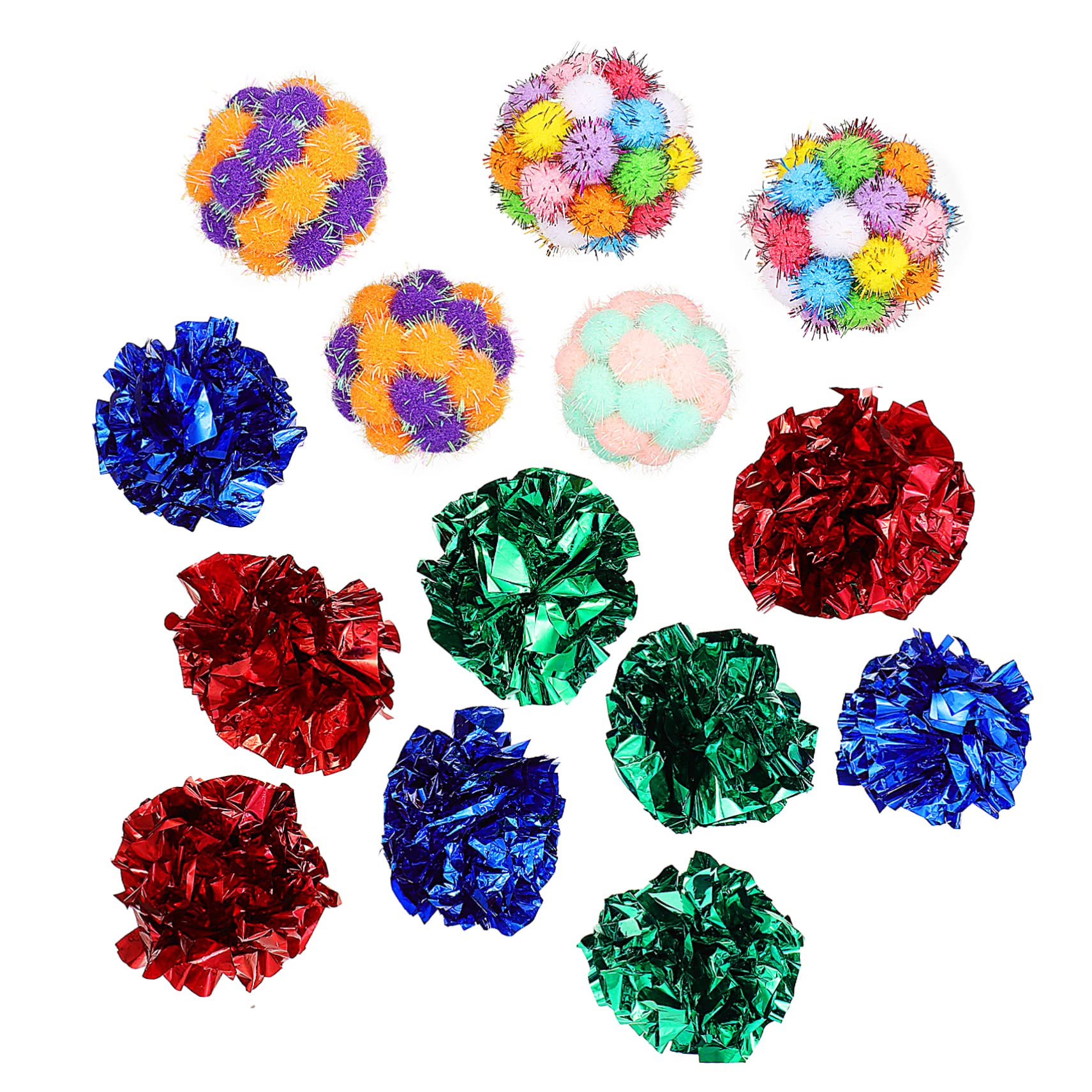 Toddmomy 125piezas Crinkle para Gatos Juguetes Interactivos De Peluche para Mascotas Coloridas y Divertidas para Ejercicio y Entretenimiento Interior