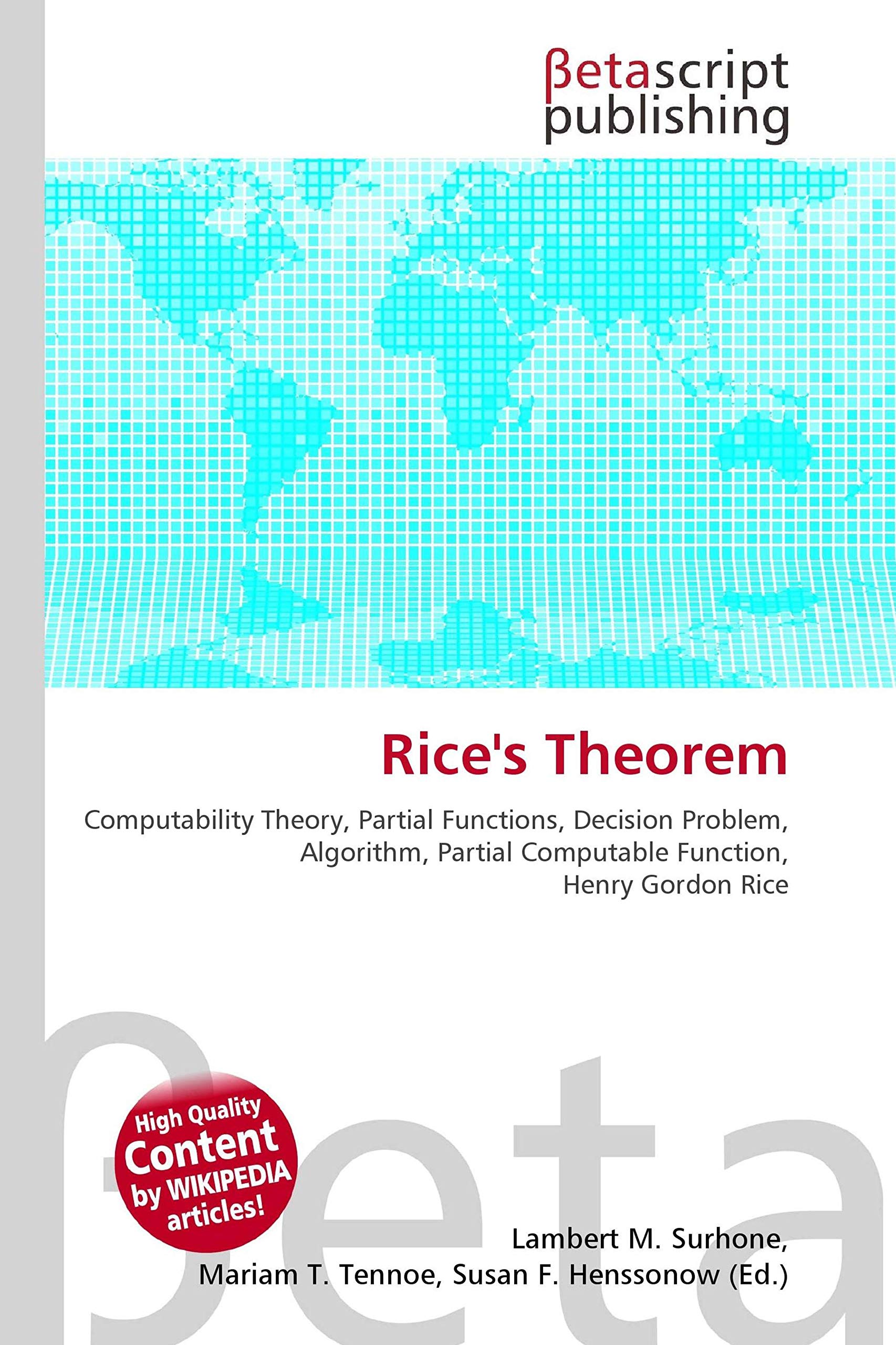 Rice's Theorem: Computability Theory, Partial Functions, Decision Problem, Algorithm, Partial Computable Function, Henry Gordon Rice
