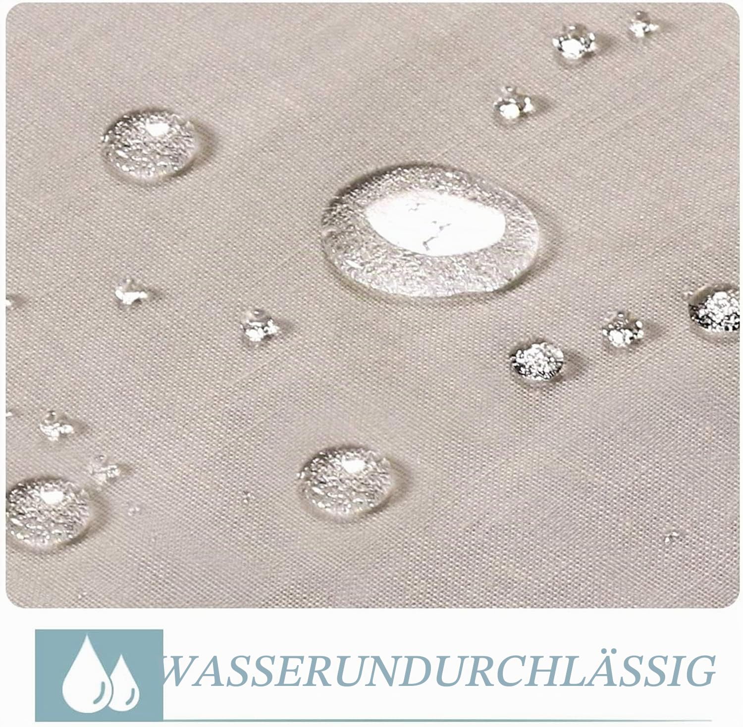 Outdoor Vorhänge, Abnehmbares, Klebriges Tab-Top Zum Einfachen Aufhängen Und Abwickeln, wasserdichte Außenveranda Mit Weißem Gardinen-Innendeck Im Freien, 2 Paneele (2X 132x240 cm,Natürlich)