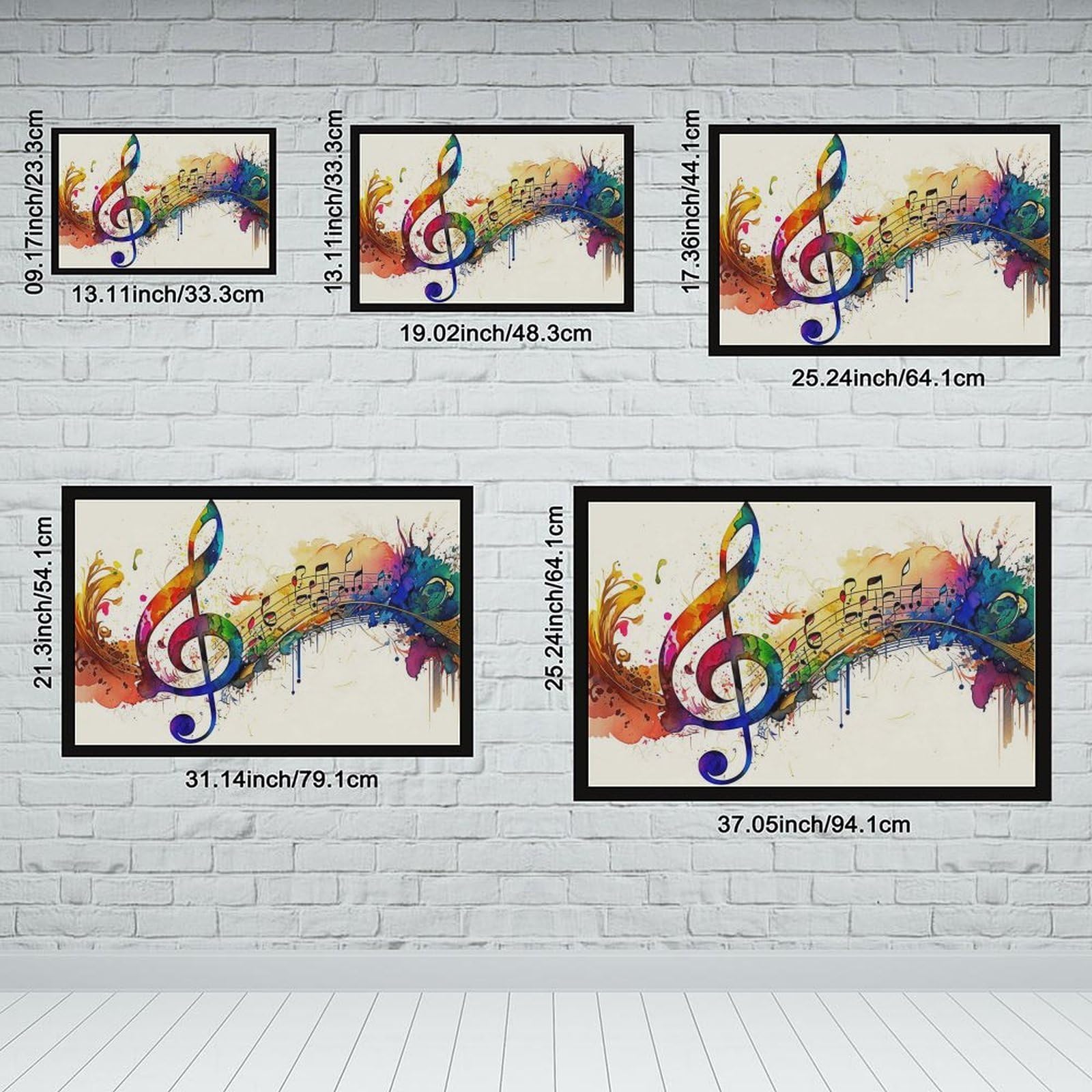 Musica da parete con note musicali, poster su tela, decorazione per camera da letto, ufficio, stanza, regalo, 61 cm L x 91,4 cm W