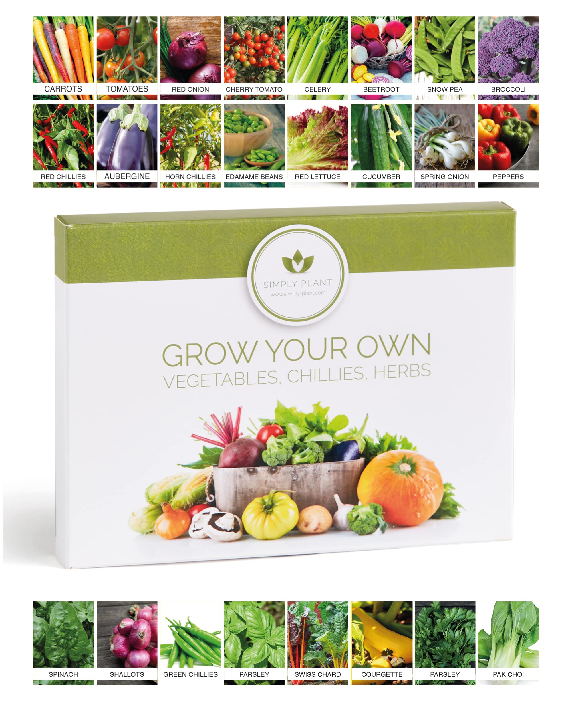 Vegetable, Herb and Chilli Seeds for Planting, Gardening Gifts for Men and Women (25 Seed Kit)