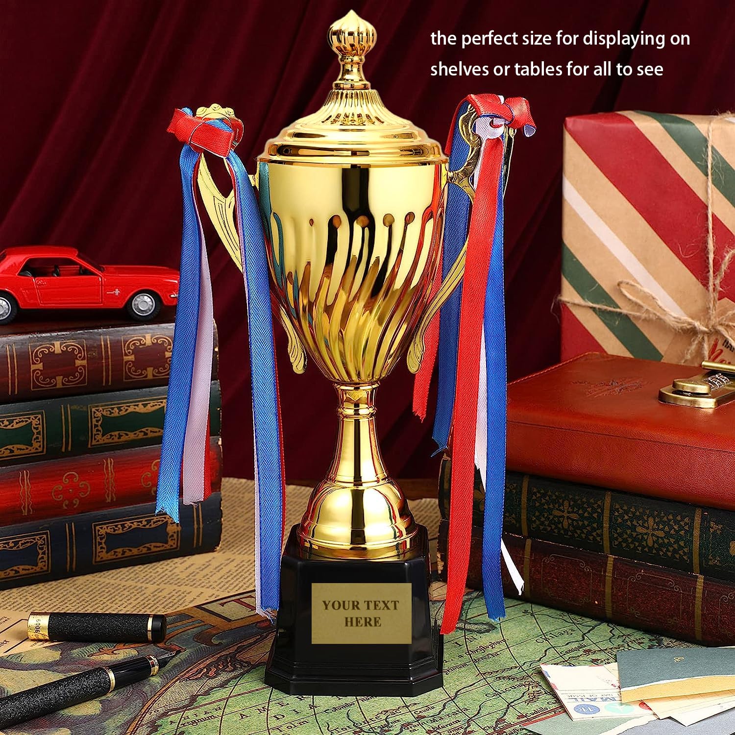 Wrzbest Trophée Coupe Or 33,5 Cm – Récompense Sportive Pour Tournois, Foot Et Compétitions D'équipe