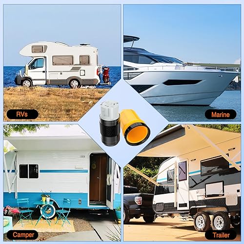 Miniatura 6 de Nilight Receptáculo de 30 amperios para autocaravana, entrada de alimentación de 125 V, con bloqueo giratorio, NEMA L5-30P, lista ETL, cerrado, con