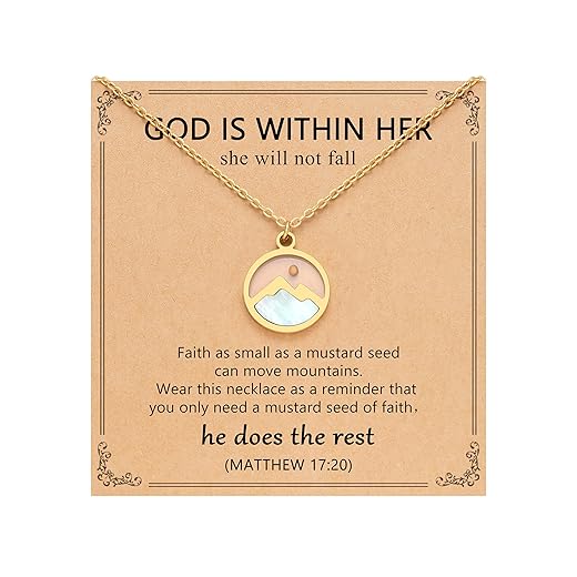 Silver/Gold Moving Mountains Mustard Seed Faith Necklace, Inspirational Christian Gifts for Teen Girls & Women