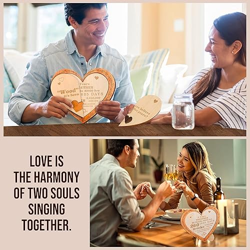 Miniatura 4 de Regalo de madera de 5 años para él y ella Regalos de madera de 5 aniversario para esposa, marido, 5 años de matrimonio, aniversario para pareja,