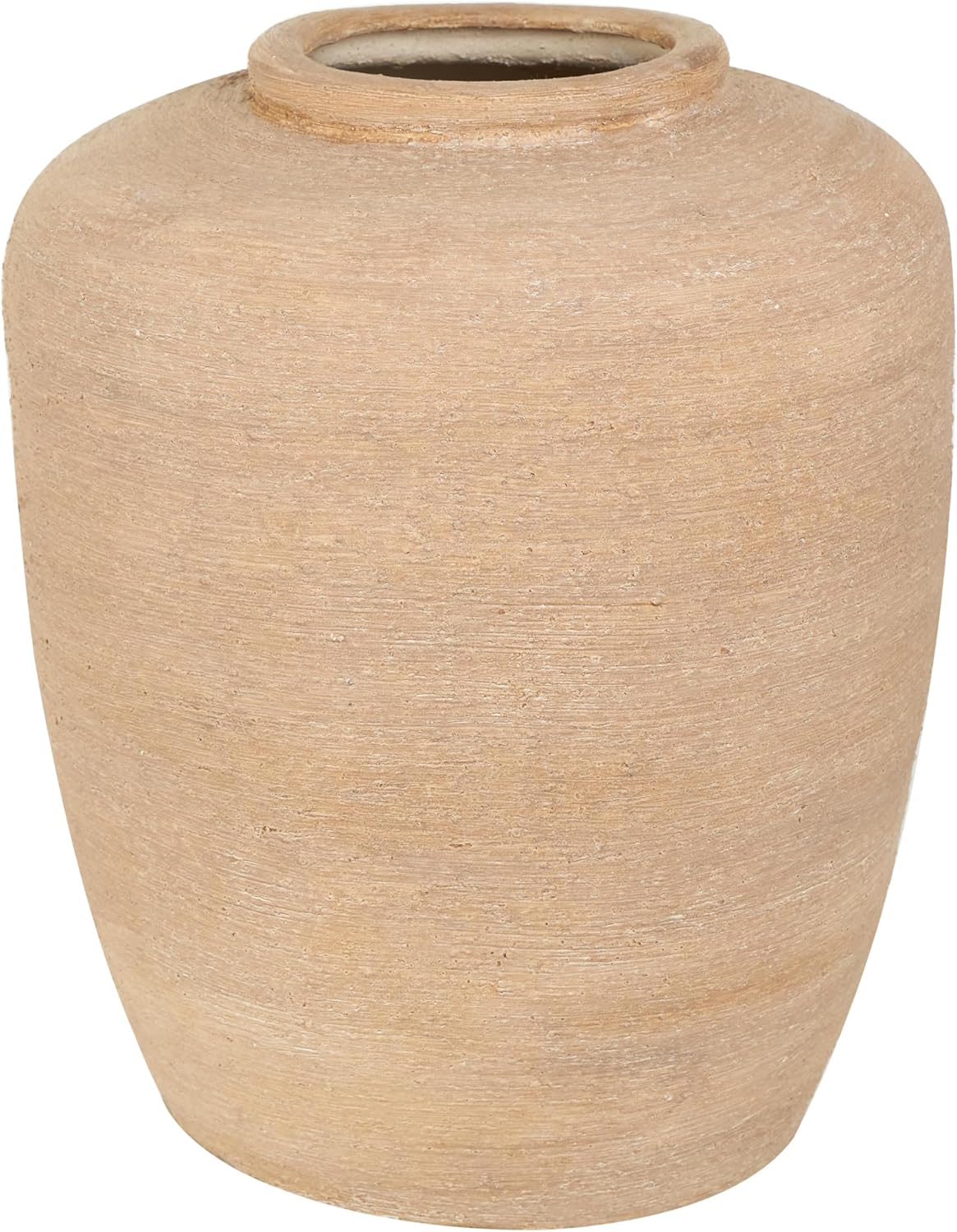 Deco 79 Ceramic Decorative Vase Wide Textured Centerpiece Vase, Flower Vase for Home Decoration 13" x 13" x 16", Beige