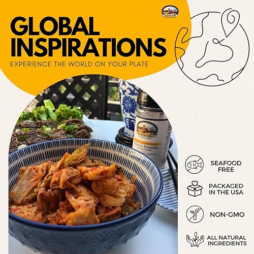 Miniatura 5 de Shawhan Farms Mezcla de condimentos iniciales de Kimchi coreano, sin OMG, mezcla vegetariana, sabor picante suave con chiles Gochugaru, tarro de