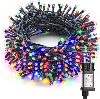 Weihnachten Lichterkette Innen Bunt, BrizLabs 20M 200 LED Weihnachtsbeleuchtung Außen 8 Modi Wasserdicht Weihnachtsdeko Lichterketten für Zimmer Baum Aussen Garten Haus Fenster Hochzeit Party Feier