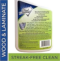Vista 2 de Limpiador de madera y piso laminado Black Diamond, para parqué, real, natural y artificial, biodegradable, seguro para todos los pisos, negro, WOW QT